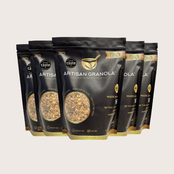 Five packs of Artisan Granola displayed as a value family bundle