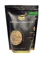 Plant-based Artisan Granola made with nuts, seeds and natural ingredients, baked in small batches for a crunchy vegan breakfast.
